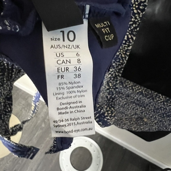 bond-eye australia high waisted navy gold bikini set US 6 - Picture 8 of 10